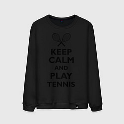 Свитшот хлопковый мужской Keep Calm & Play tennis, цвет: черный