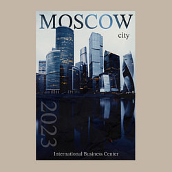 Свитшот хлопковый мужской Moscow city обложка журнала, цвет: миндальный — фото 2