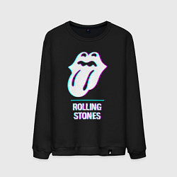 Свитшот хлопковый мужской Rolling Stones glitch rock, цвет: черный