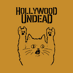 Свитшот хлопковый мужской Hollywood Undead - rock cat, цвет: горчичный — фото 2