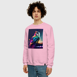Свитшот хлопковый мужской Музыкальная сова - нейросеть, цвет: светло-розовый — фото 2