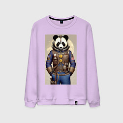 Мужской свитшот Крутой панда - стимпанк от нейроарт