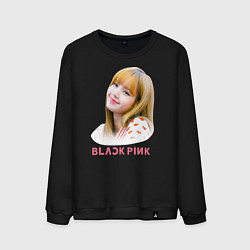 Свитшот хлопковый мужской Lisa Blackpink, цвет: черный