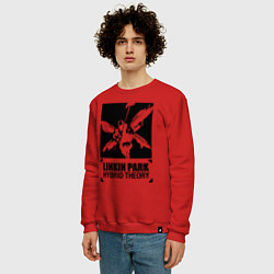Свитшот хлопковый мужской LP Hybrid Theory, цвет: красный — фото 2