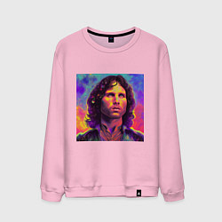 Свитшот хлопковый мужской Jim Morrison Strange colors Art, цвет: светло-розовый