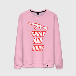 Свитшот хлопковый мужской Spray and play, цвет: светло-розовый