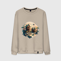 Мужской свитшот Японское святилище в стиле моротай