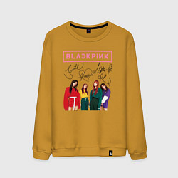 Свитшот хлопковый мужской Blackpink Lisa Jisoo Jennie Rose, цвет: горчичный