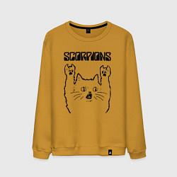 Свитшот хлопковый мужской Scorpions - rock cat, цвет: горчичный