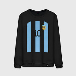 Свитшот хлопковый мужской Месси сборная Аргентины ЧМ 2022, цвет: черный