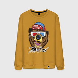 Свитшот хлопковый мужской Bear in the movie, цвет: горчичный