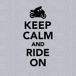 Свитшот хлопковый мужской Keep calm and ride on, цвет: меланж — фото 2