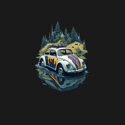 Свитшот хлопковый мужской Ретро Фольксваген Жук, цвет: черный — фото 2