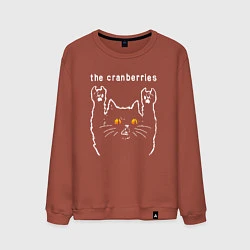 Свитшот хлопковый мужской The Cranberries rock cat, цвет: кирпичный