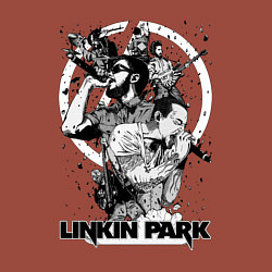 Свитшот хлопковый мужской Linkin Park all, цвет: кирпичный — фото 2