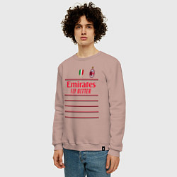 Свитшот хлопковый мужской Рафаэль Леао ФК Милан форма 2223 гостевая, цвет: пыльно-розовый — фото 2