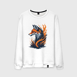 Свитшот хлопковый мужской Burning fox, цвет: белый