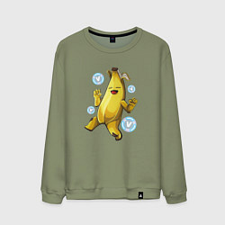 Свитшот хлопковый мужской Банан с В-баксами Фортнайт, цвет: авокадо