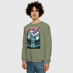 Свитшот хлопковый мужской One more life, цвет: авокадо — фото 2