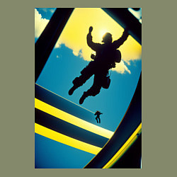 Свитшот хлопковый мужской Два парашютиста, цвет: авокадо — фото 2