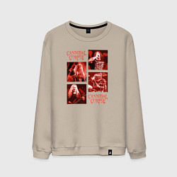 Свитшот хлопковый мужской Cannibal Corpse музыканты, цвет: миндальный