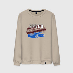 Мужской свитшот Машина с надписью Скорость