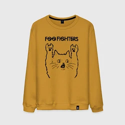 Свитшот хлопковый мужской Foo Fighters - rock cat, цвет: горчичный
