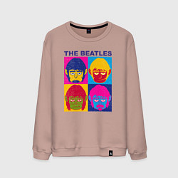 Свитшот хлопковый мужской The Beatles color, цвет: пыльно-розовый