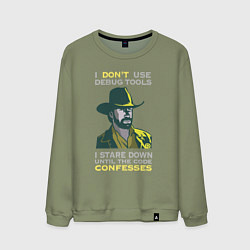 Свитшот хлопковый мужской Чак Норрис среди программистов, цвет: авокадо