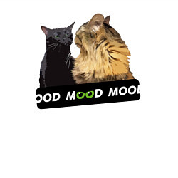 Свитшот хлопковый мужской Черный и рыжий кот - Mood, цвет: белый — фото 2