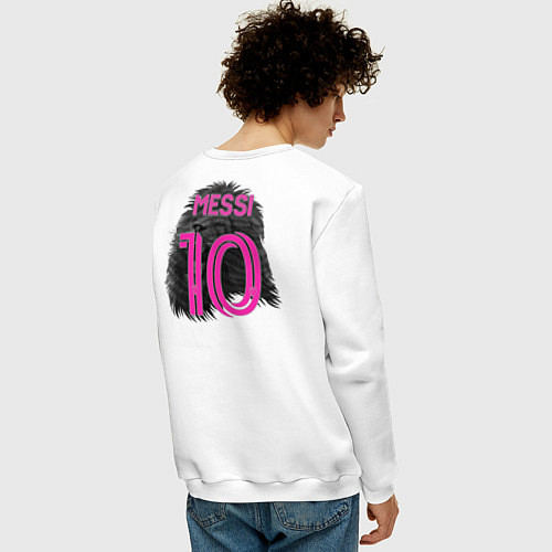 Мужской свитшот Лионель Месси Интер Майами 10 / Белый – фото 4