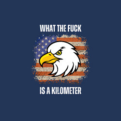 Свитшот хлопковый мужской Смешная надпись what the fuck is a kilometer, цвет: тёмно-синий — фото 2