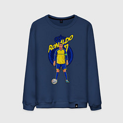 Свитшот хлопковый мужской Криштиану Роналду 7 Аль Наср, цвет: тёмно-синий