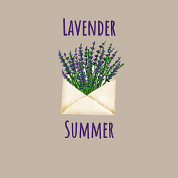 Свитшот хлопковый мужской Lavender Summer - букет лаванды в конверте, цвет: миндальный — фото 2