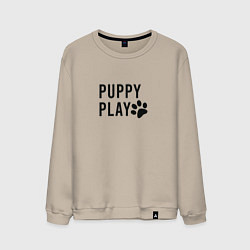 Свитшот хлопковый мужской Puppy Play, цвет: миндальный