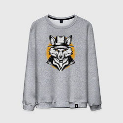 Мужской свитшот Лис в шляпе Дикий Запад