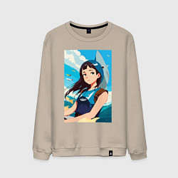 Мужской свитшот Девочка и океан