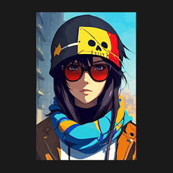 Свитшот хлопковый мужской Городская девчонка - поп-арт, цвет: черный — фото 2