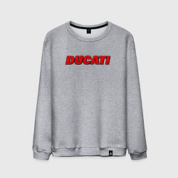 Свитшот хлопковый мужской Ducati - красный градиент, цвет: меланж