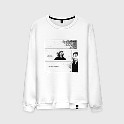 Свитшот хлопковый мужской Миямото Мусаси бродяга, цвет: белый