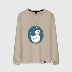 Мужской свитшот Утка в космосе