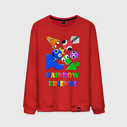 Свитшот хлопковый мужской Rainbow Friends персонажи, цвет: красный