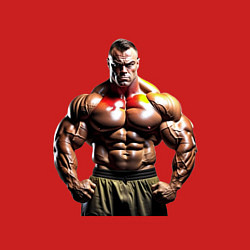 Свитшот хлопковый мужской Бодибилдер руки в боки, цвет: красный — фото 2