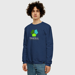 Свитшот хлопковый мужской Tricell Inc, цвет: тёмно-синий — фото 2