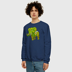 Свитшот хлопковый мужской Зелёный слон, цвет: тёмно-синий — фото 2