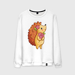 Мужской свитшот Ёжик с цветами
