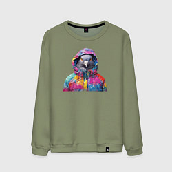 Мужской свитшот Голубь в яркой куртке