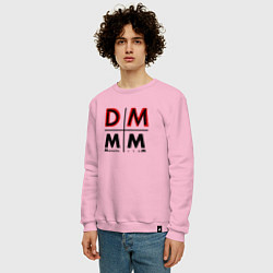 Свитшот хлопковый мужской Depeche Mode - Memento Mori Logo DM, цвет: светло-розовый — фото 2