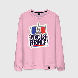 Свитшот хлопковый мужской Vive la France, цвет: светло-розовый