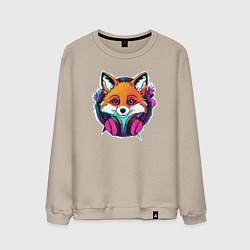 Свитшот хлопковый мужской Neon fox, цвет: миндальный